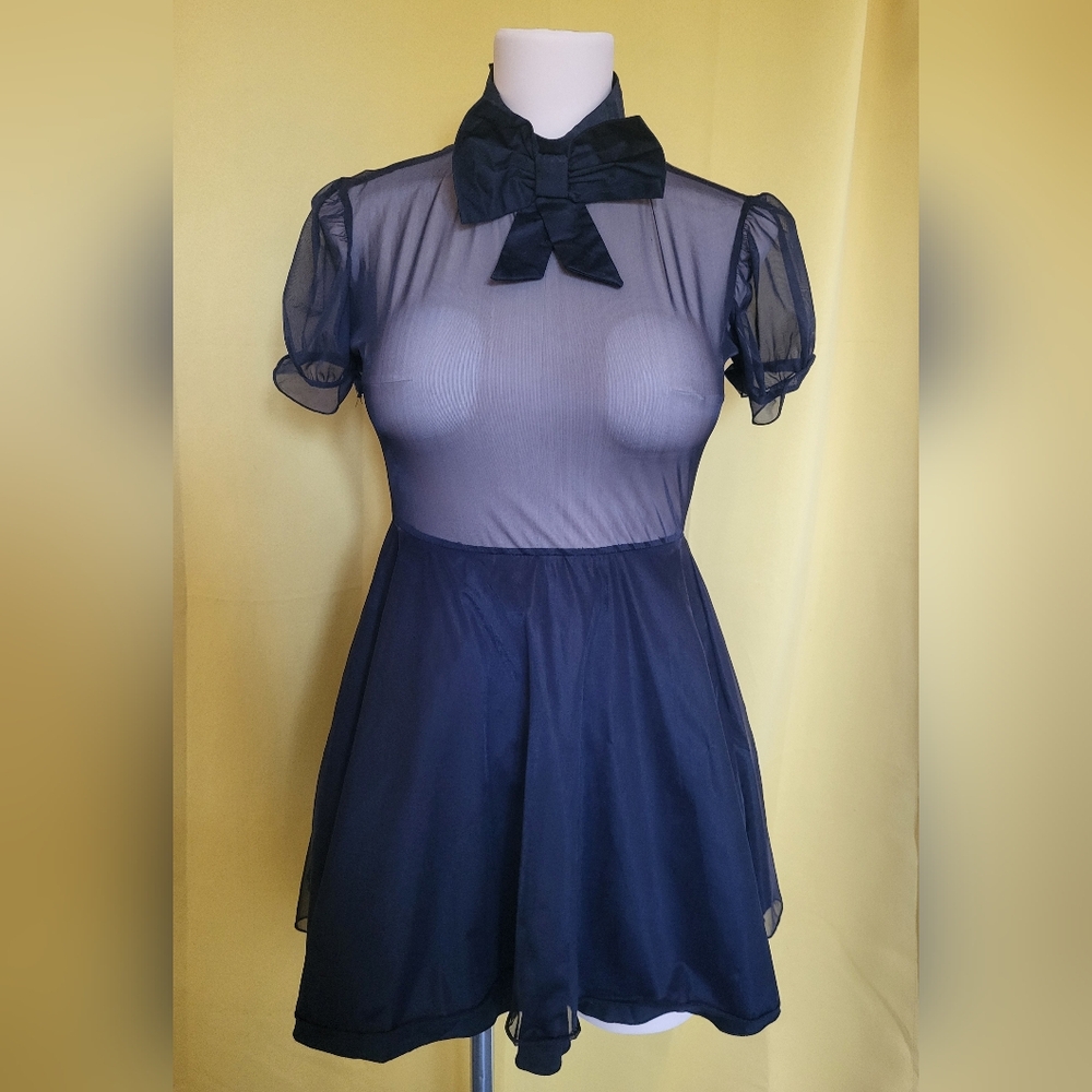 Valfre Black Babydoll Skater Dress